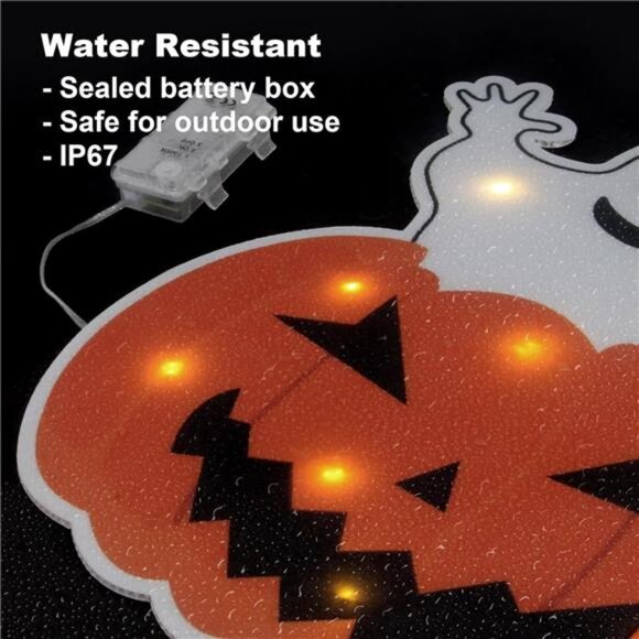 Lighted Yard Signs for Halloween Props Yard Stakes Light Up Pumpkin Ghost Yard - Picture 5 of 7